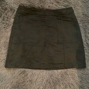 Olive green Suede skirt